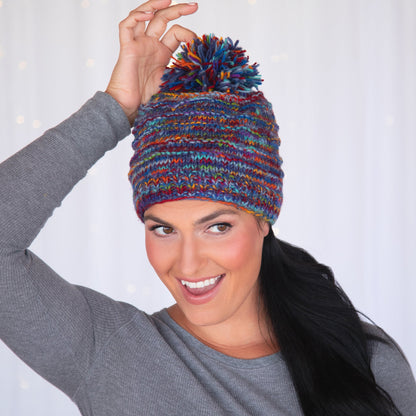 Space-Dye Hand Knit Wool Hat