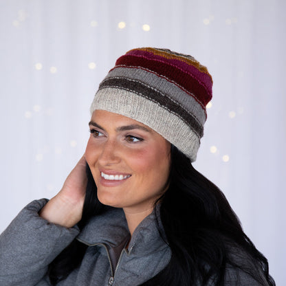 Bold Stripes Hand Knit Hat