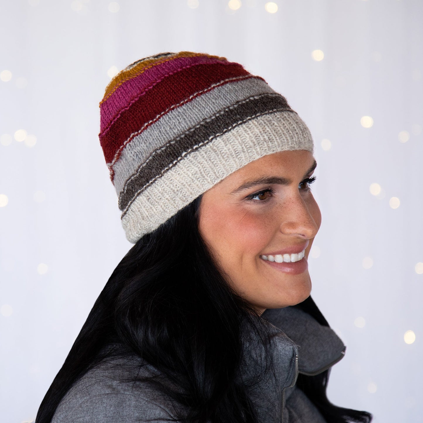 Bold Stripes Hand Knit Hat