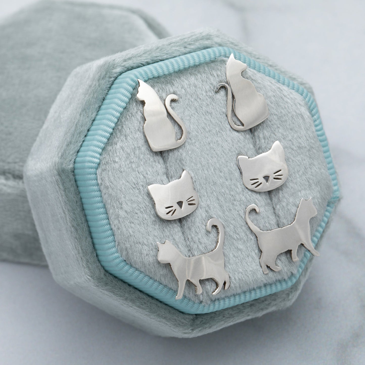 Cat Lovers Post Earrings - set of 3