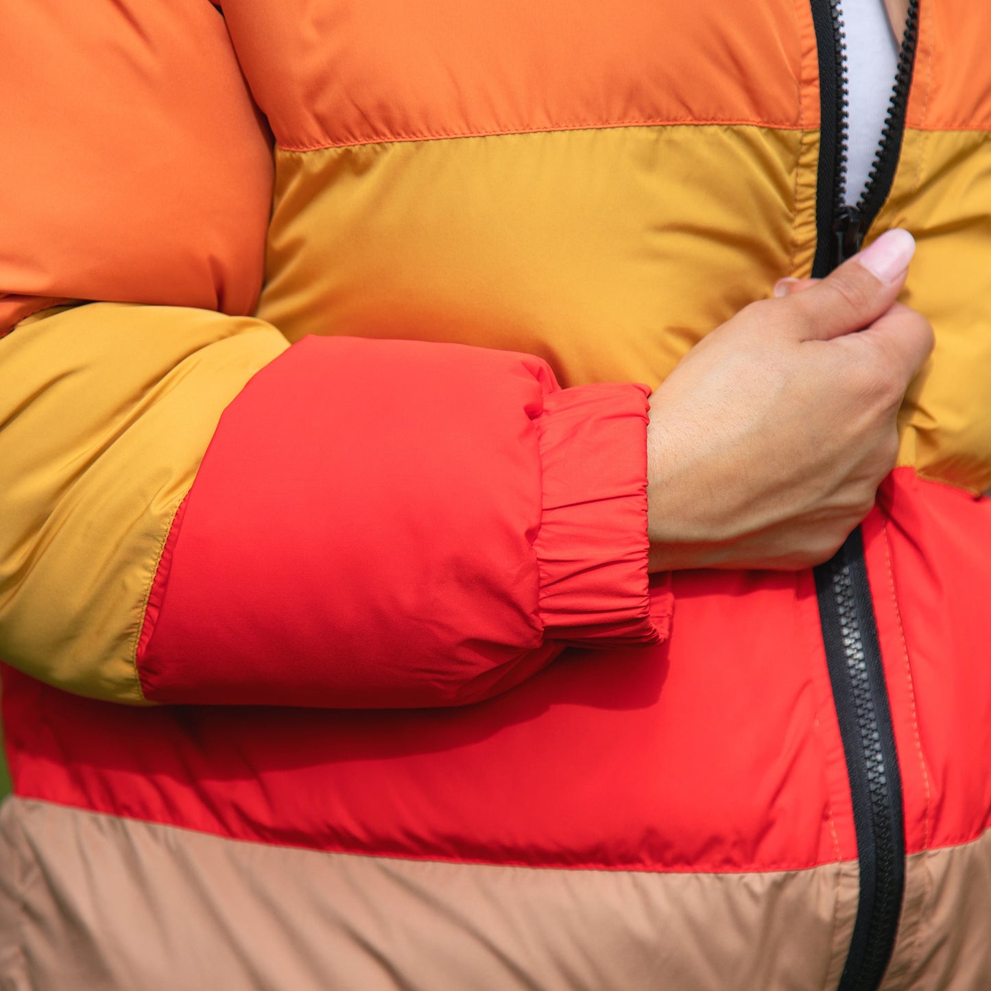 Morning Sun Color Block Puffer Jacket