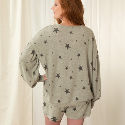 Women's Star Brushed Print Sleep Short Set