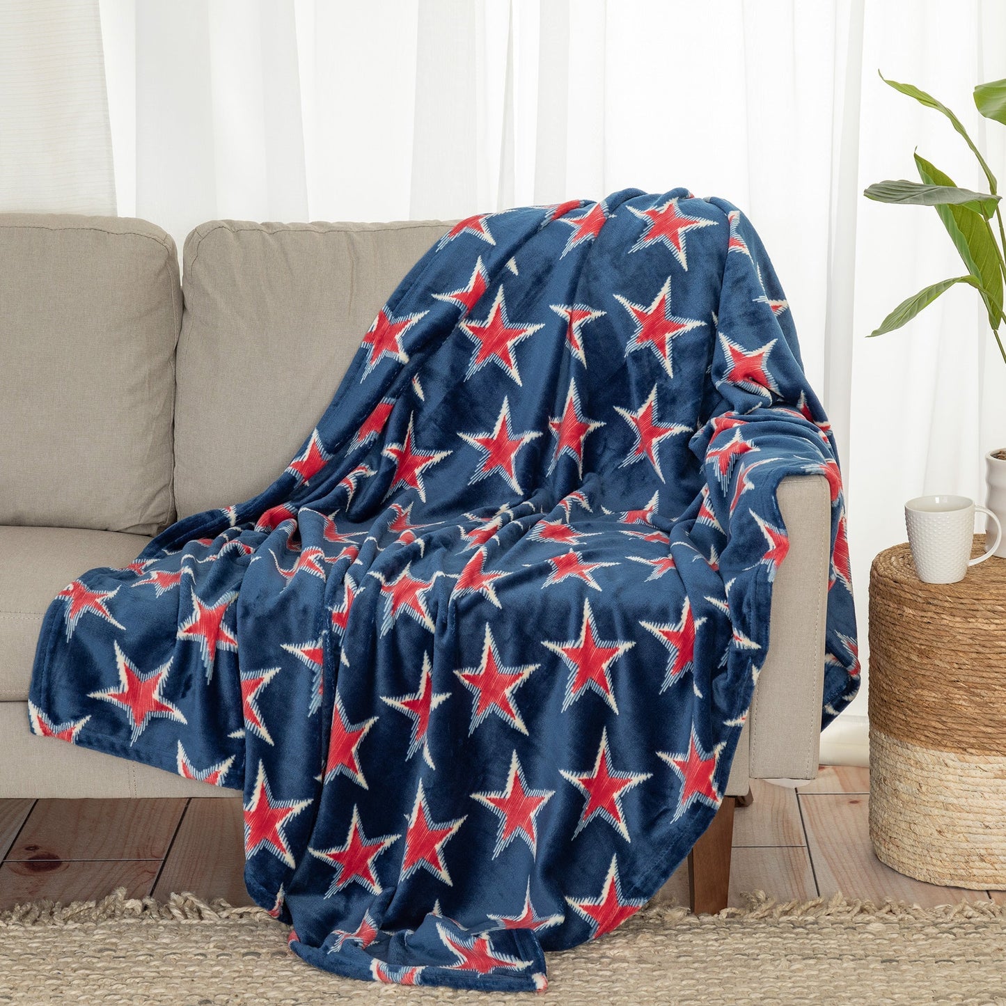 Red, White & Blue Stars Throw Blanket