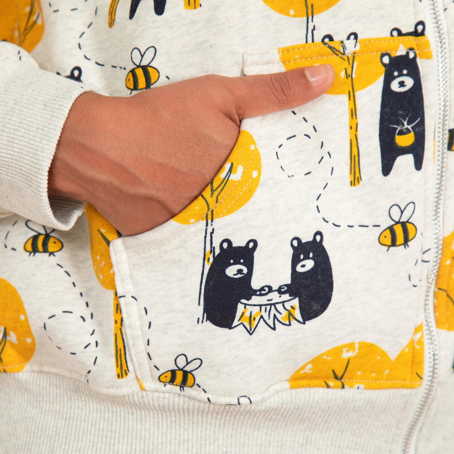 Honey Bear & Bee Zip Up Hoodie