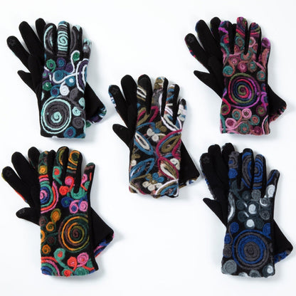 Threaded Swirls Touch Screen Gloves