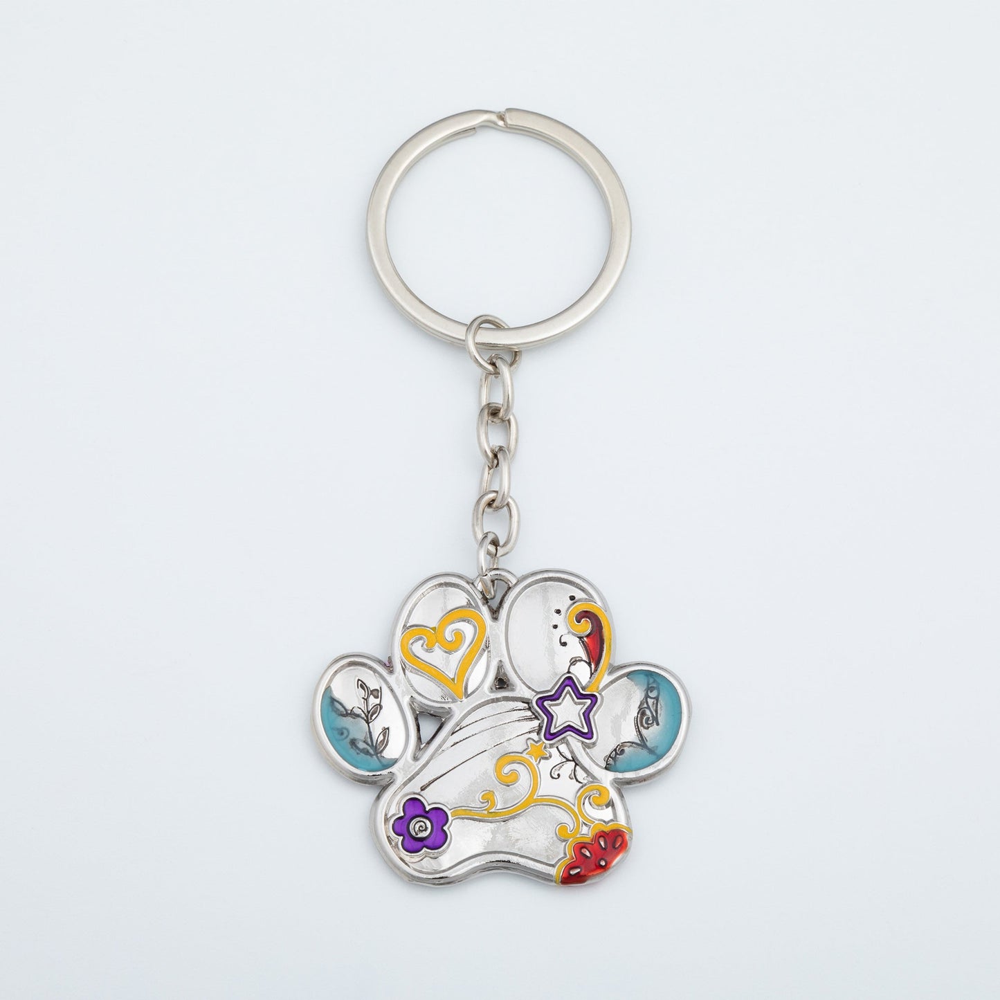 Swirl Paw Print Keychain