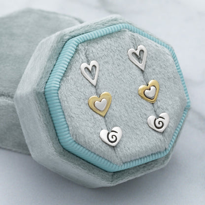 Deluxe Heart Post Earrings - Set of 3