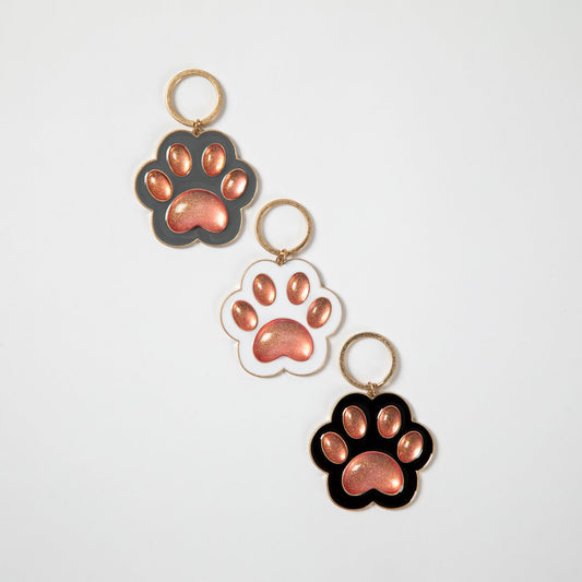 Stay Pawsitive Paw Print Keychain