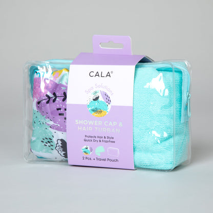 Cala&reg; Shower Cap & Hair Turban Set