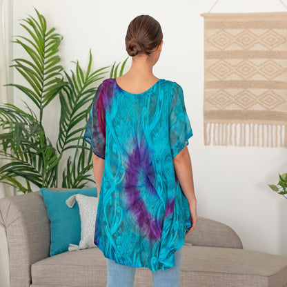 Swirls Awhirl Short Sleeve Tunic