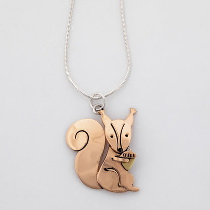 Squirrel Mixed Metal Necklace