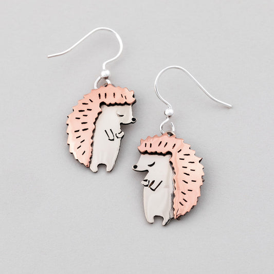 Hedgehog Mixed Metal Earrings