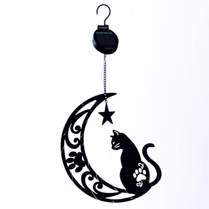 Star Gazing Pets On The Moon Solar Hanging Light