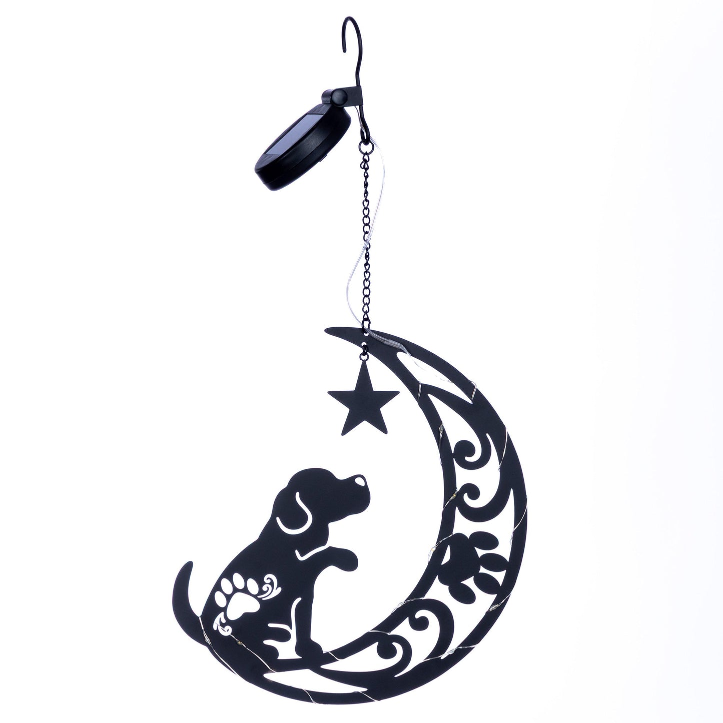 Star Gazing Pets On The Moon Solar Hanging Light