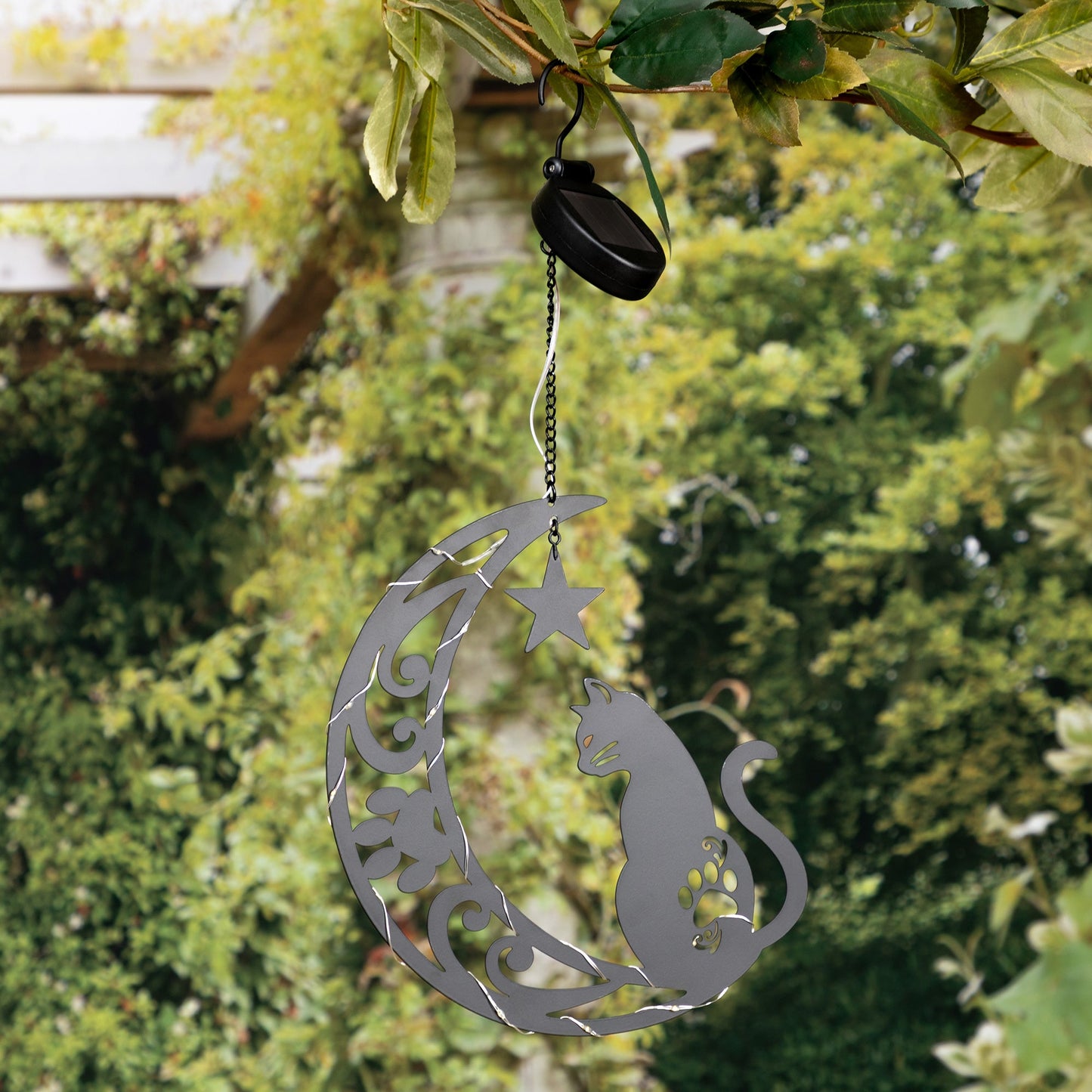 Star Gazing Pets On The Moon Solar Hanging Light