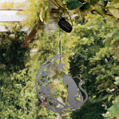 Star Gazing Pets On The Moon Solar Hanging Light