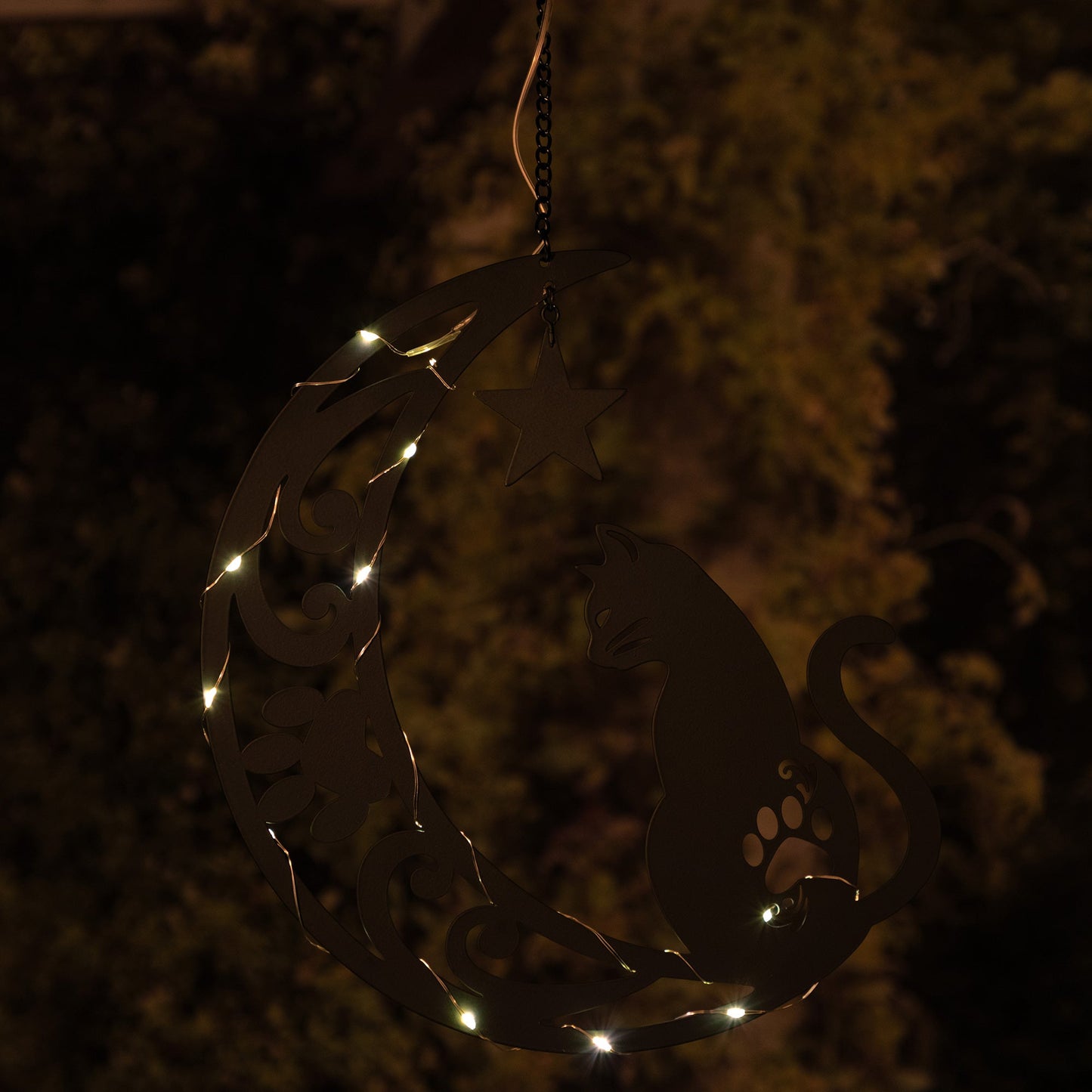 Star Gazing Pets On The Moon Solar Hanging Light