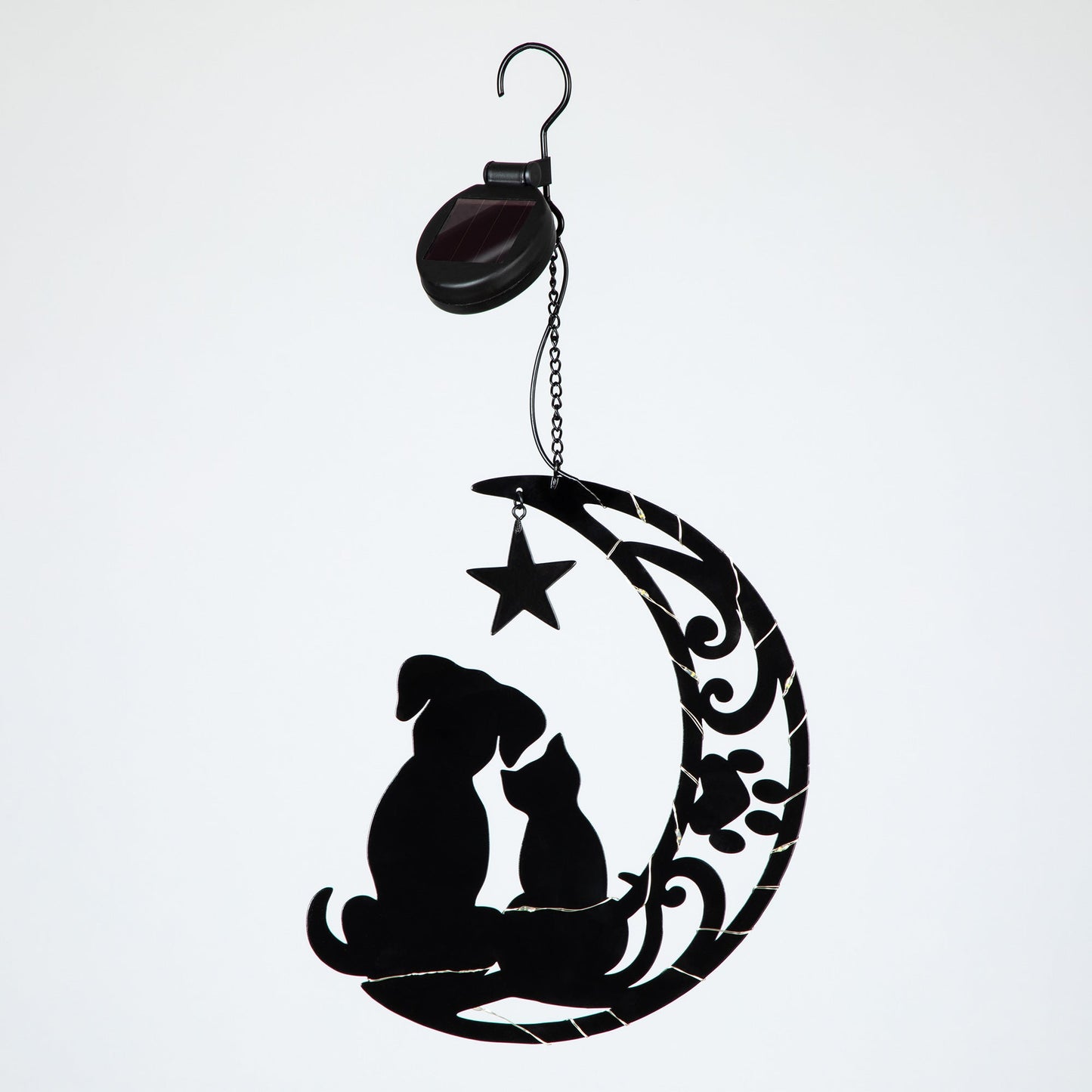 Star Gazing Pets On The Moon Solar Hanging Light