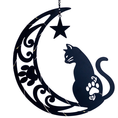 Star Gazing Pets On The Moon Solar Hanging Light