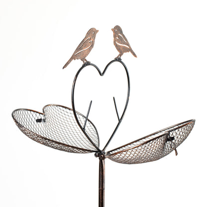 Love Birds Metal Bird Feeder Stake