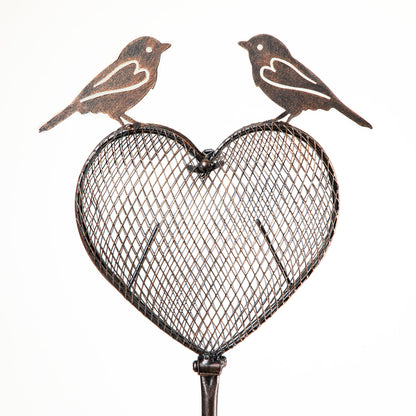 Love Birds Metal Bird Feeder Stake