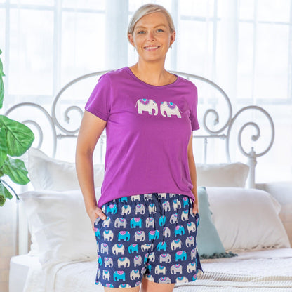 Elephant Fun Pajama Shorts Set