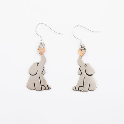 Elephants Love Mixed Metal Earrings