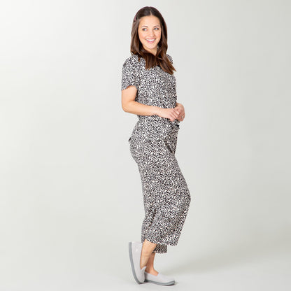 Cheetah Print Capri Pajama Set