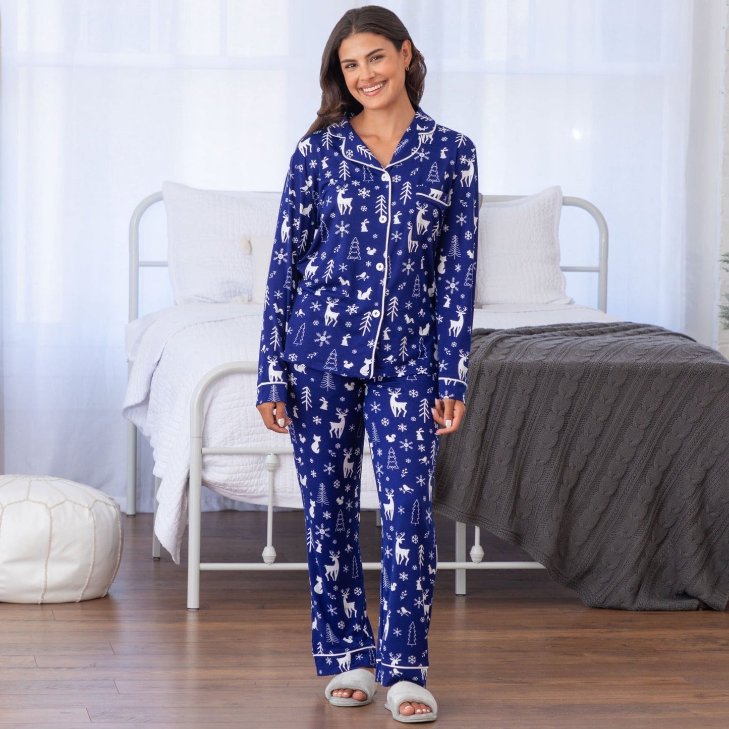 Snowy Winter Night Soft Touch Pajama Set