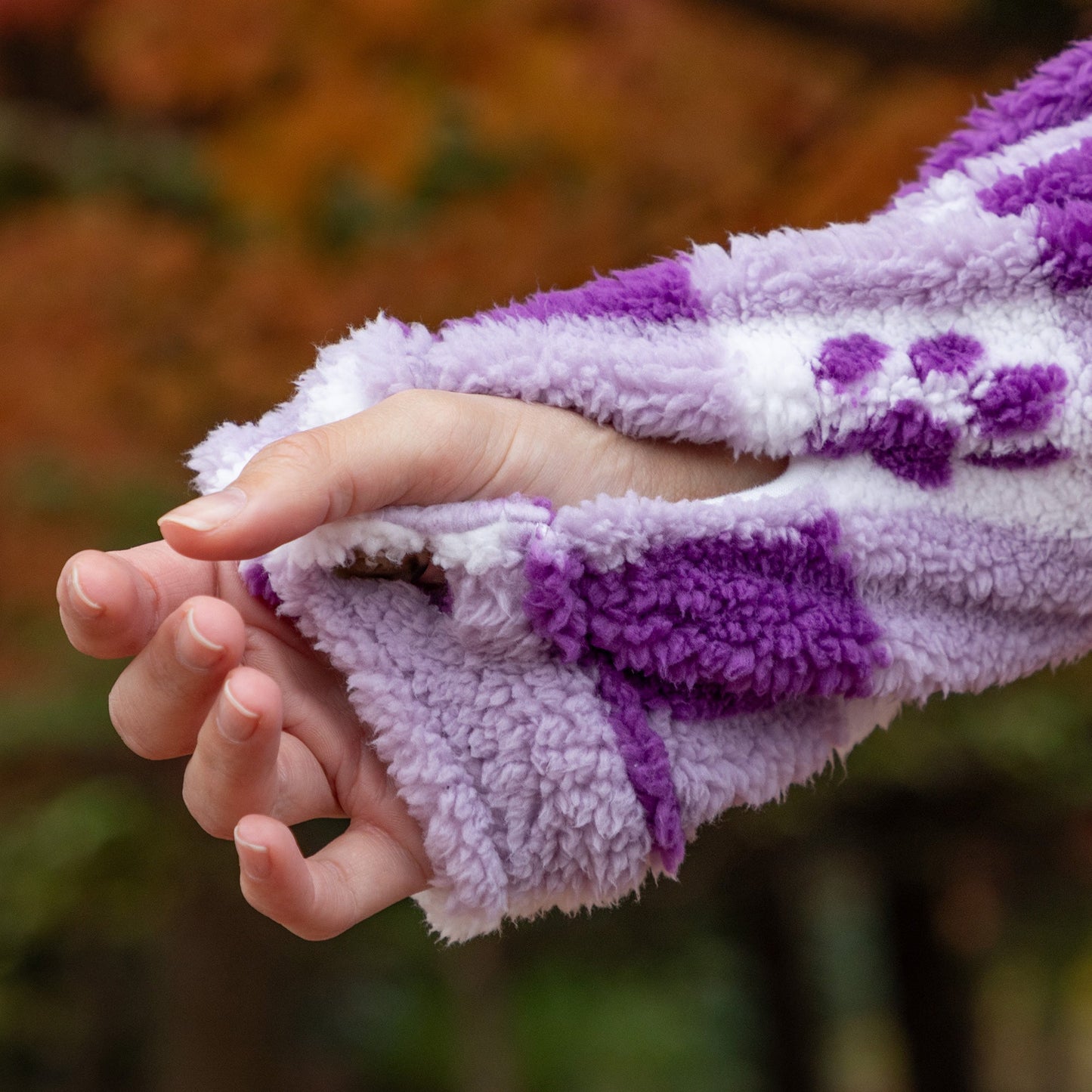 Purple Paws Plaid Fleece Sweater Jacket