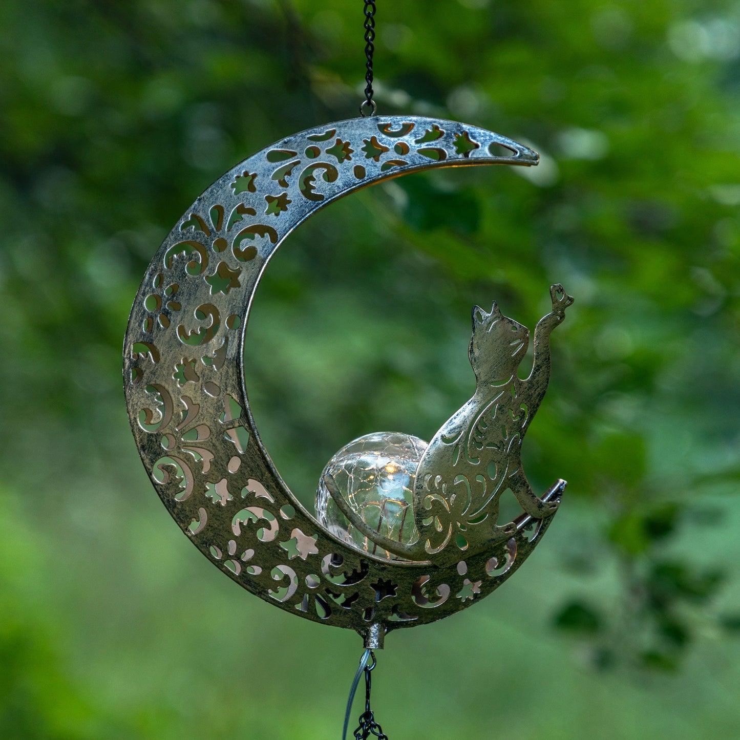 Pet Crescent Moon Solar Wind Chime