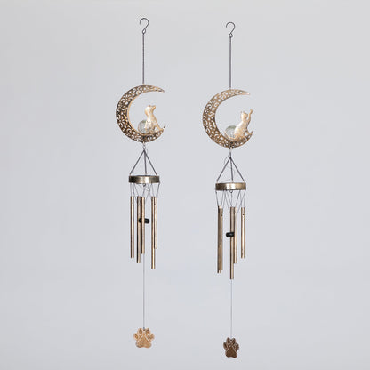 Pet Crescent Moon Solar Wind Chime