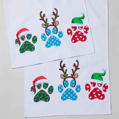 Christmas Paws Kitchen Towel - Set of 2