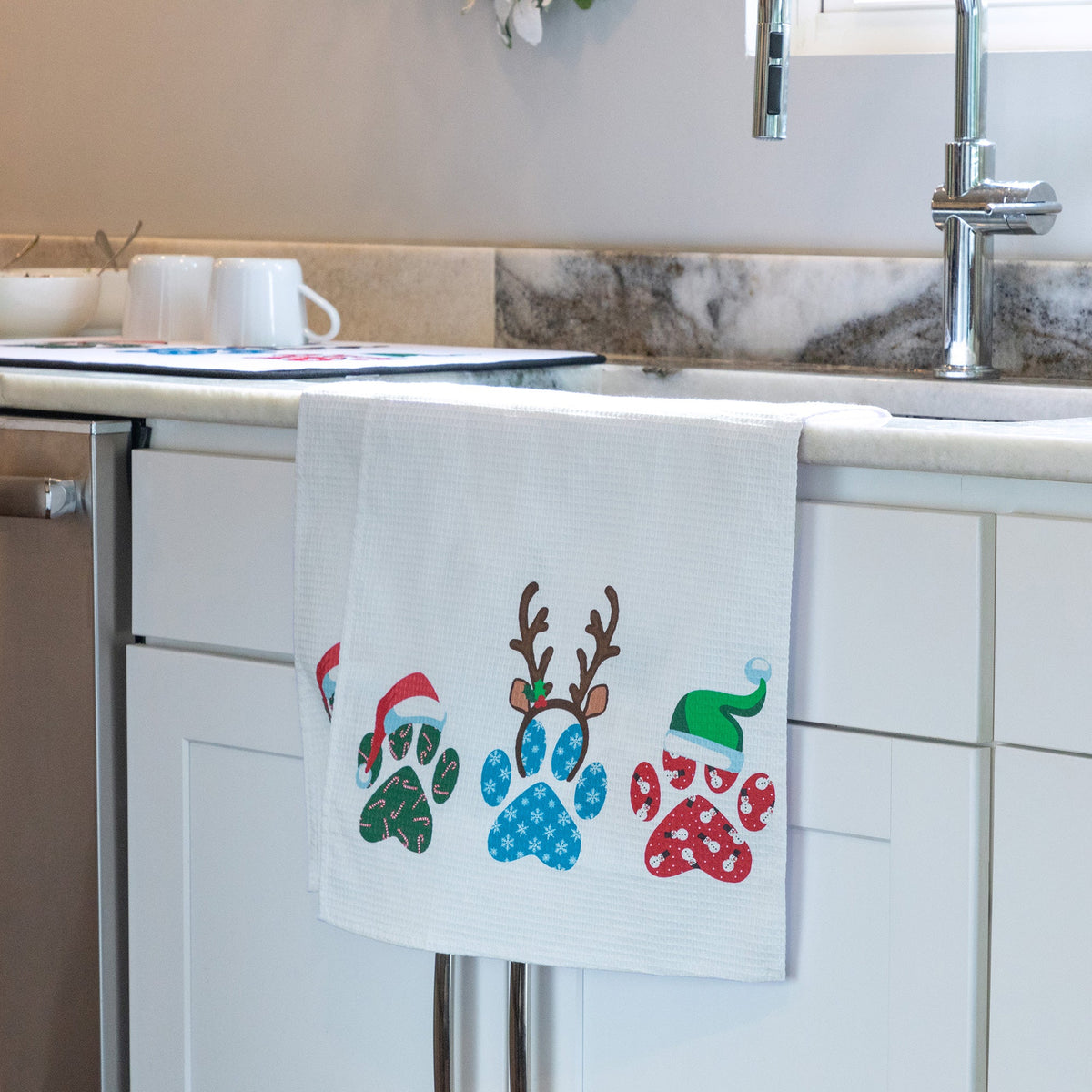 Christmas Paws Kitchen Towel - Set of 2