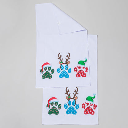 Christmas Paws Kitchen Towel - Set of 2