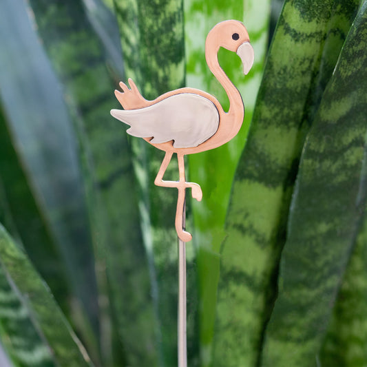 Flamingo Mixed Metal Plant Stake