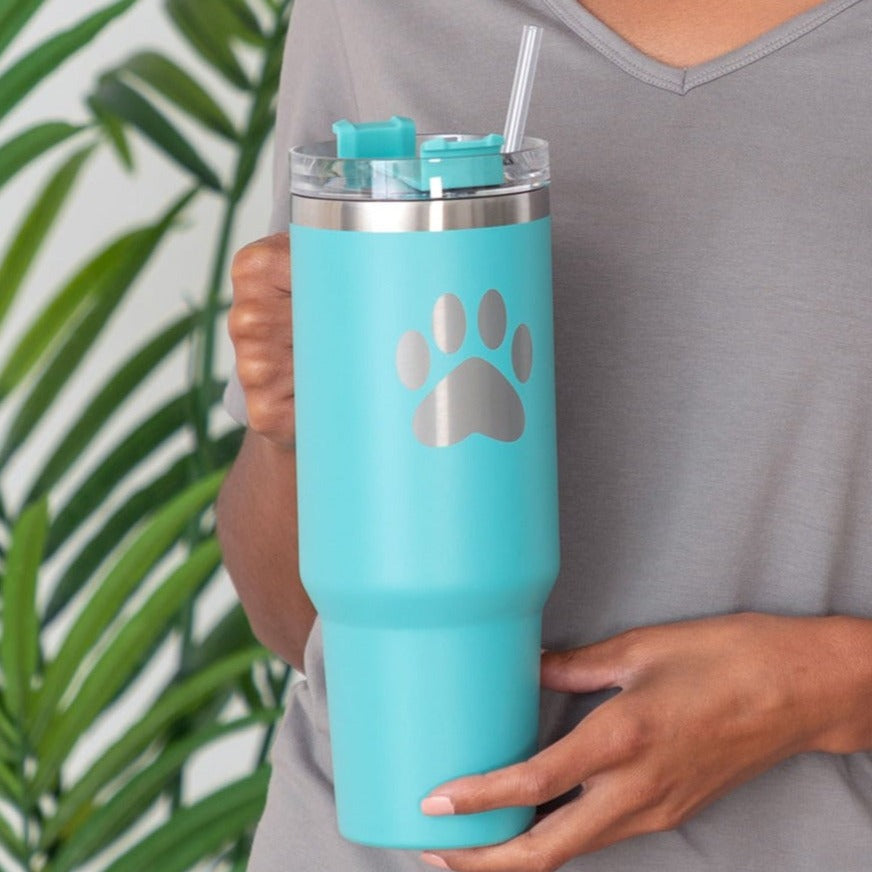 Paw Print Vacuum Sealed Stainless Steel Tumbler - 40 oz