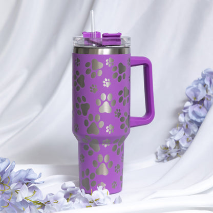 Paw Print Vacuum Sealed Stainless Steel Tumbler - 40 oz