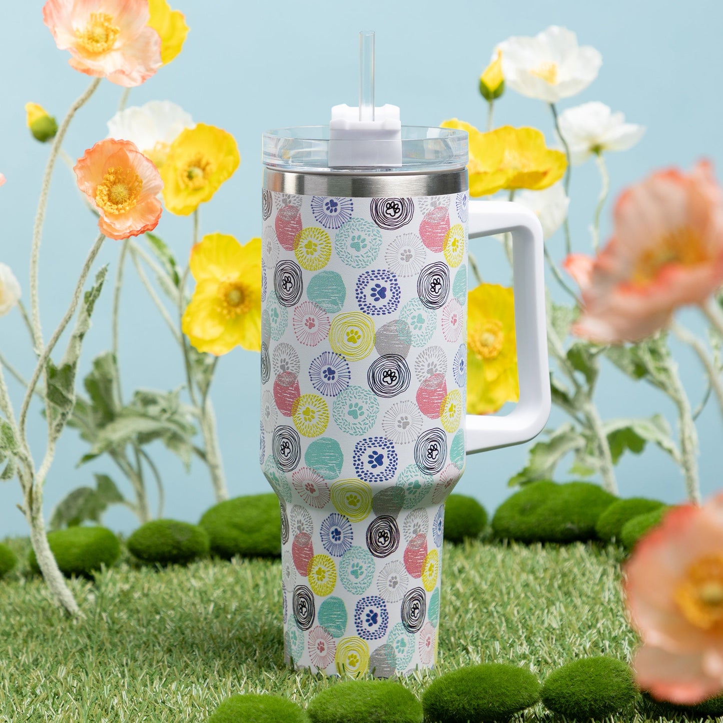 Paw Print Vacuum Sealed Stainless Steel Tumbler - 40 oz