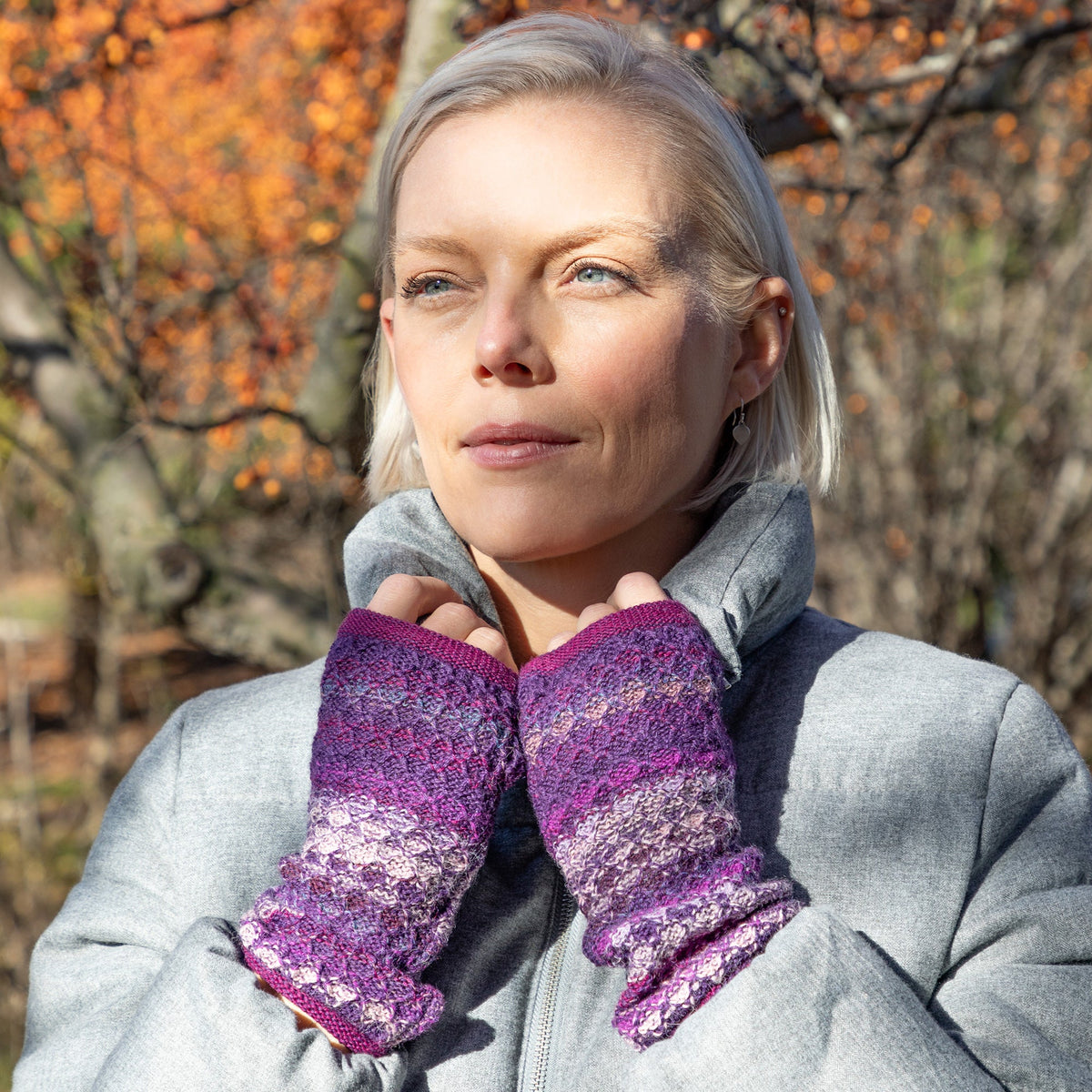Colorful Alpaca Fingerless Mittens TEST.