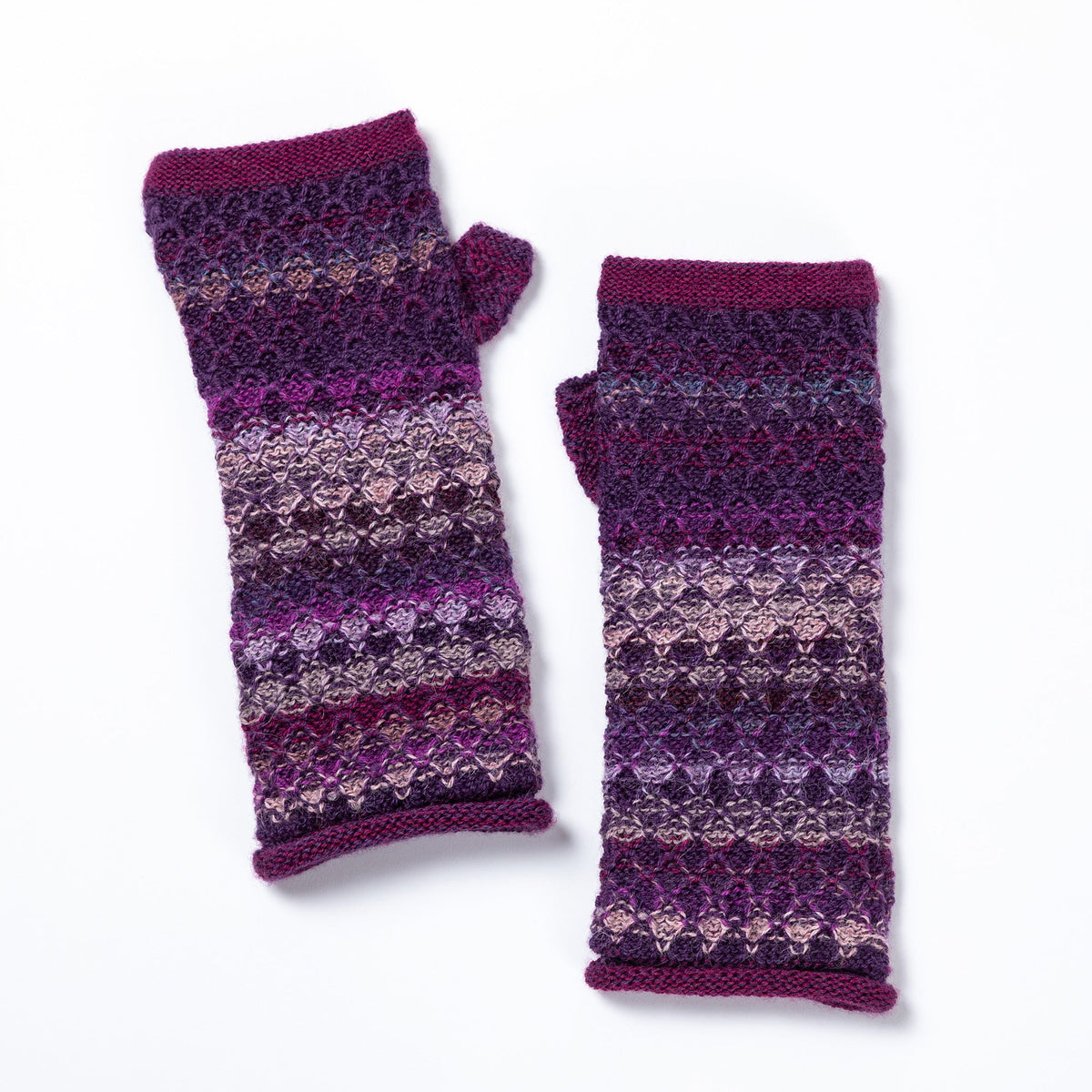 Colorful Alpaca Fingerless Mittens TEST.