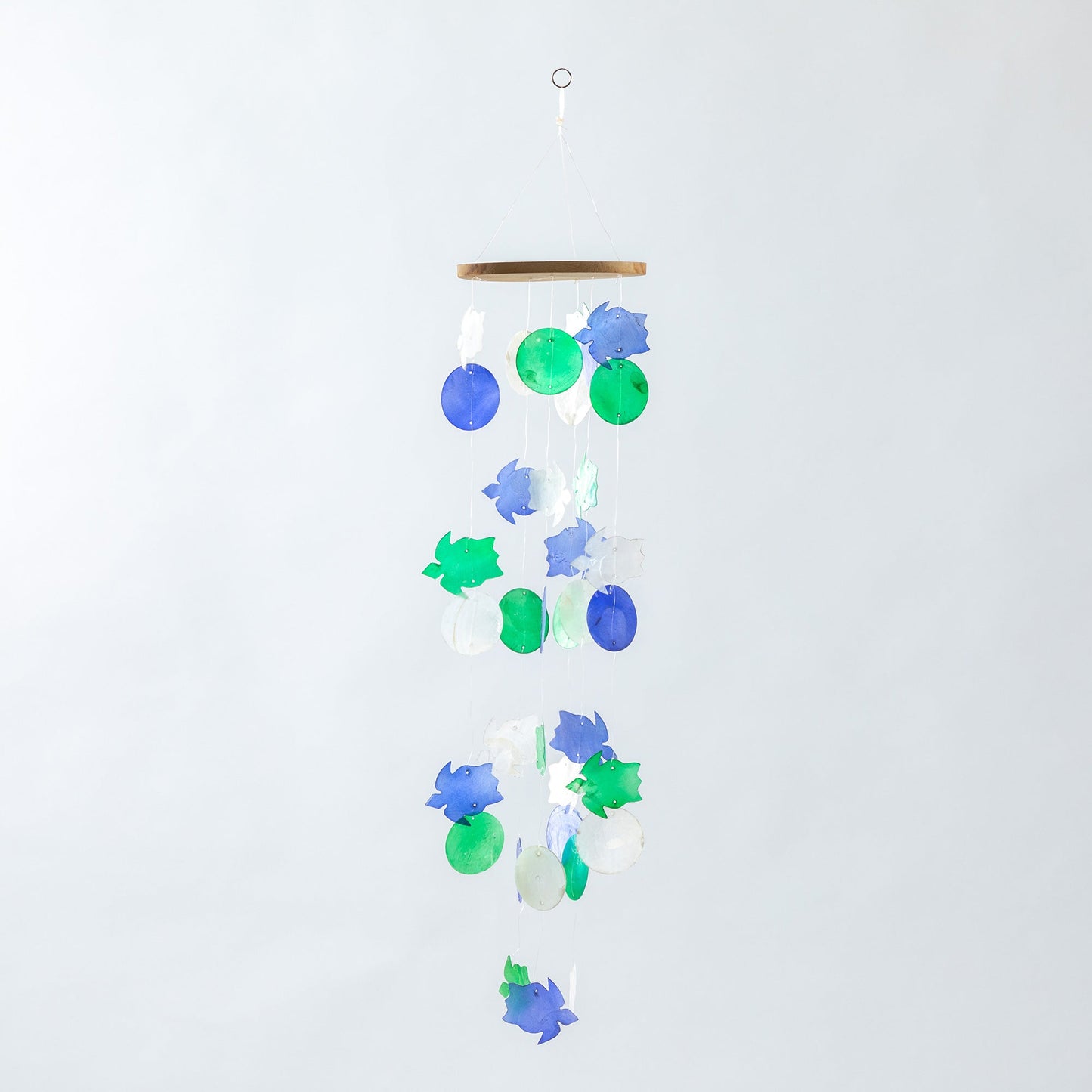 Aqua Blue Capiz Wind Chime