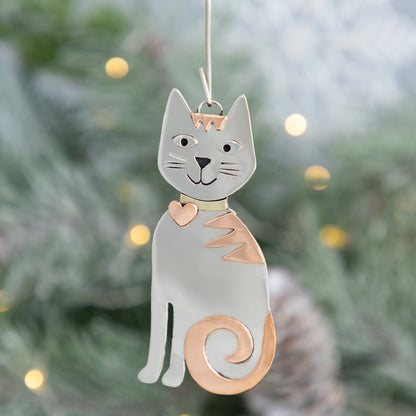 Whiskers & Stripes Cat Ornament