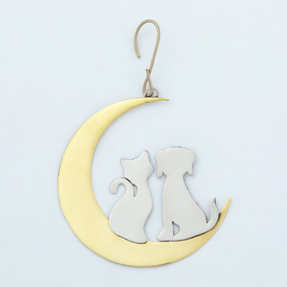 Under the Moonlight Love for Pets Mixed Metal Ornament