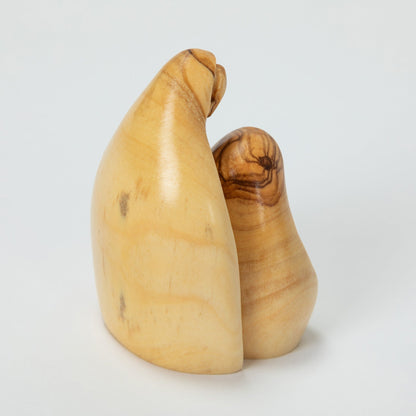 Olive Wood Hugging Holy Family Nativity