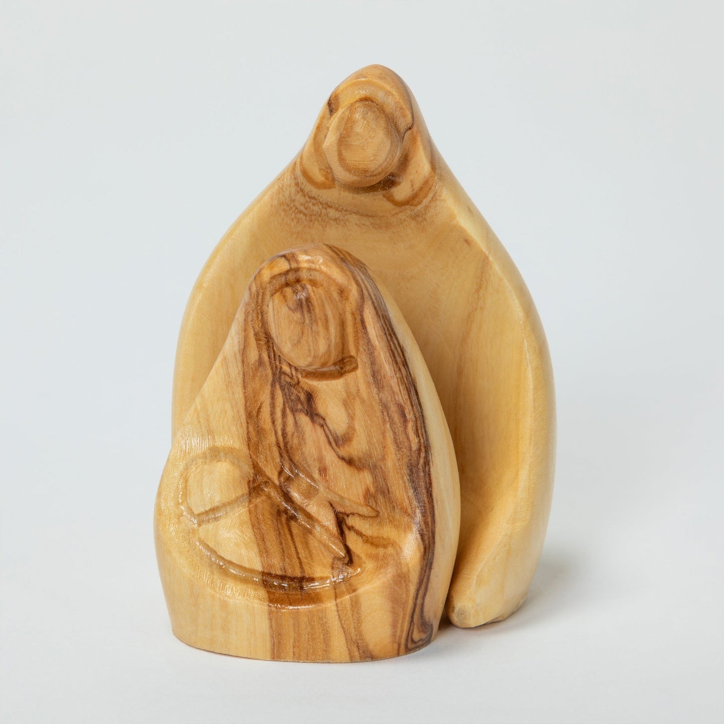 Olive Wood Hugging Holy Family Nativity