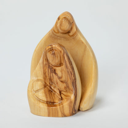 Olive Wood Hugging Holy Family Nativity