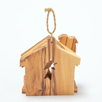 Hand Carved Olive Wood Nativity Ornament