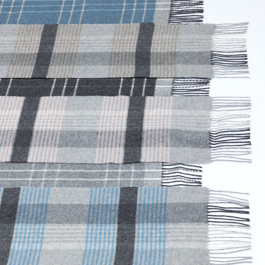 Ukrainian Merino Wool & Cashmere Plaid Scarf