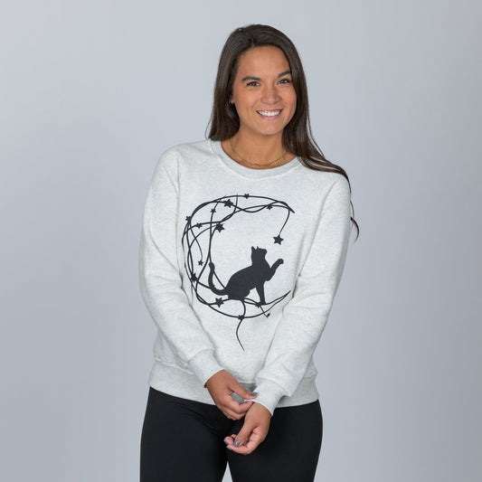 Moon Star Cat Crew Sweatshirt